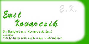 emil kovarcsik business card